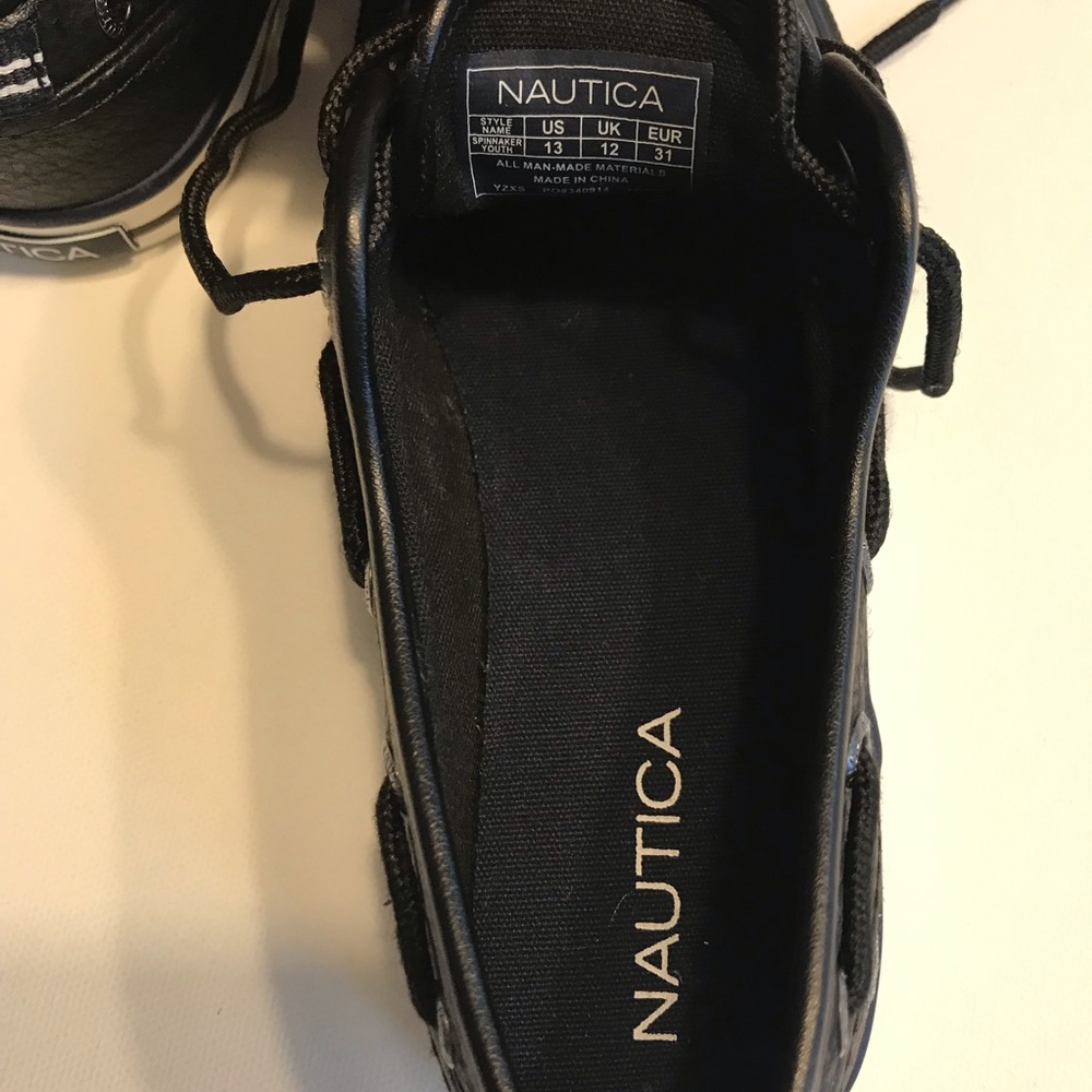 NAUTICA Spinnaker Black Deck Boat Loafer Shoes New - Picture 7 of 7